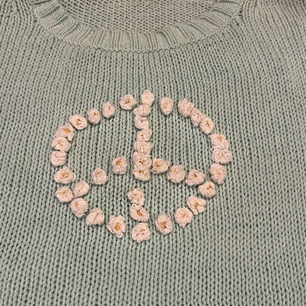 Wooden Ships mint green peace sweater - Picture 4 of 10